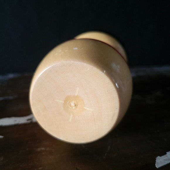 Vintage Japanese Traditional Vintage Wood Kokeshi Doll Red Dress 4.875 Inches - Picture 6 of 6